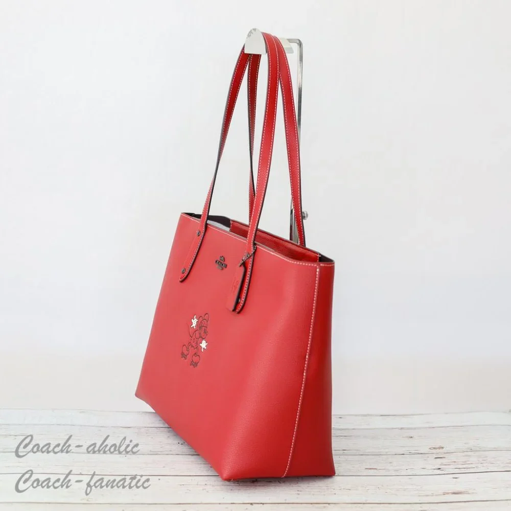 NWT 89975 Disney X Coach Central Tote With Zip With Mickey Mouse Motif in Red - Picture 5 of 12